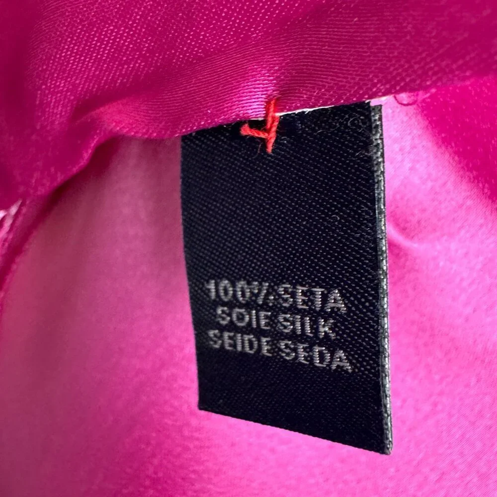 Elegant Pink Large Scarf  100% Silk  Fringe  21
